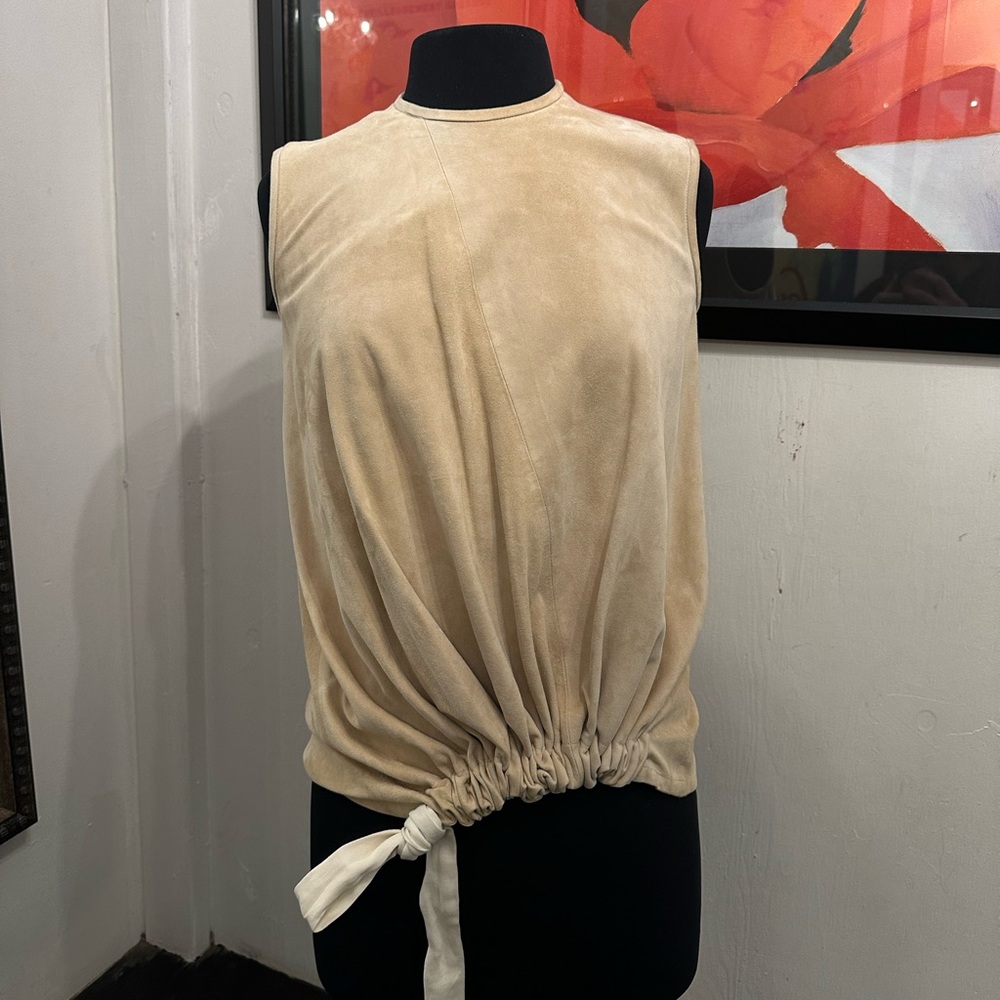 Elegant Suede Asymmetrical Top